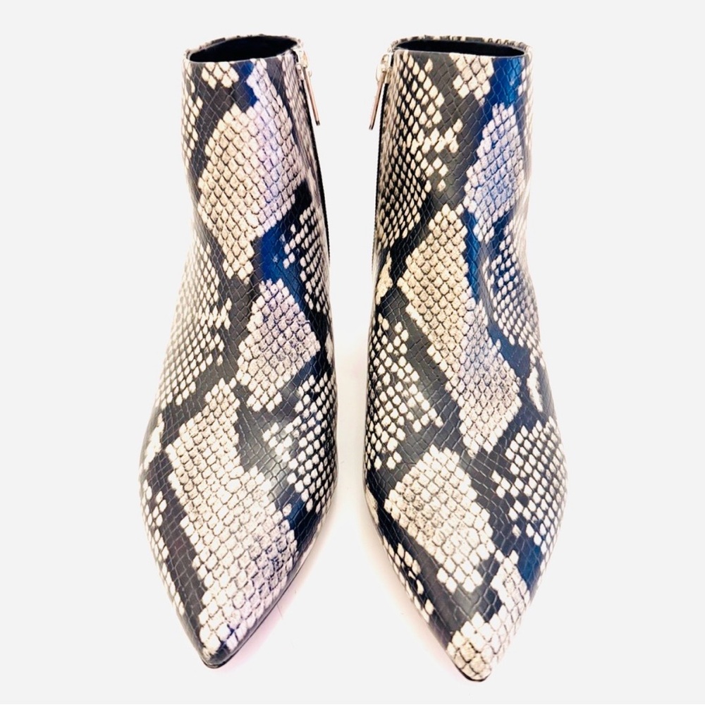 Circus by Sam Edelman Kirby Snakeskin Print Pointed Toe Kitten Heel Booties 8.5 - Picture 4 of 7